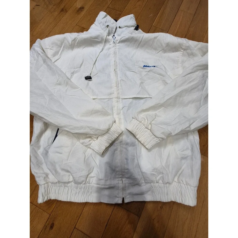 Vintage California Imperial Maytag Windbreaker Jacket White Mens Large USA Made